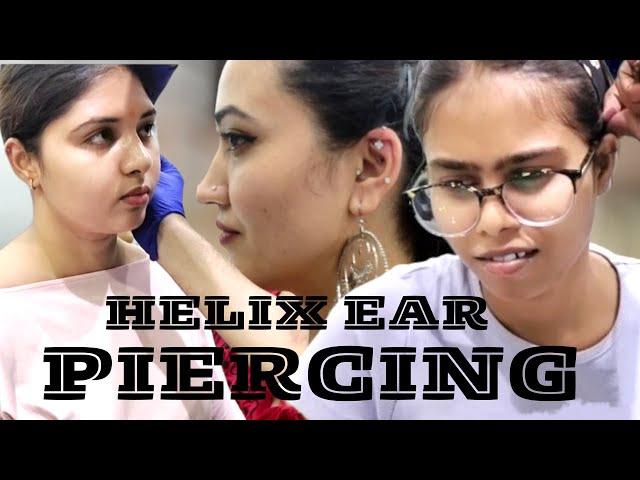 ear piercing vlog 4/helix piercing/upper lobe piercing/#piercing #trending #earpiercing