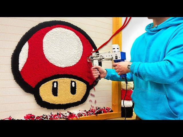 ASMR Rug Tufting | Mario Mushroom Rug (Start To Finish)