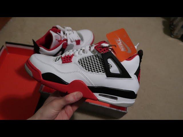 AIR JORDAN 4 RETRO 'FIRE RED' SNEAKER UNBOXING