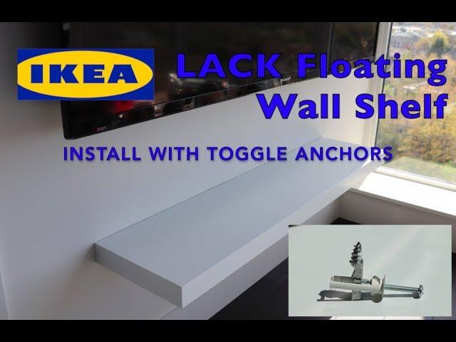 Ikea LACK Floating Wall Shelf Install with Driller Toggle Anchors