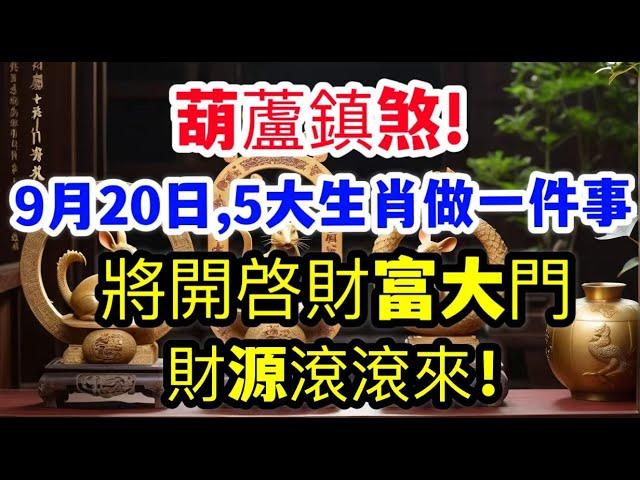 葫蘆鎮煞!9月20日,生肖鼠、虎、龍、兔、雞做一件事，將開啓財富大門，喜從天降！財源滾滾來！#風水 #運勢 #佛教 #老人言 #熱門