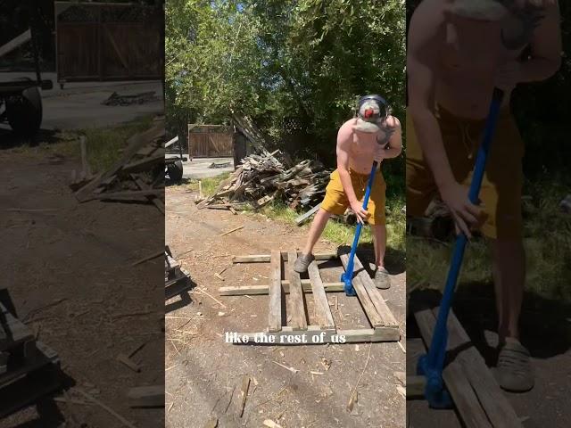 Plus it’s a great workout  #building #construction #pallet #reuse #dirtbag