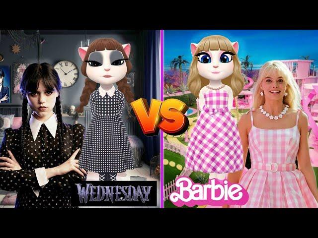 Wednesday VS Barbie || My talking Angela 2 || Makeover