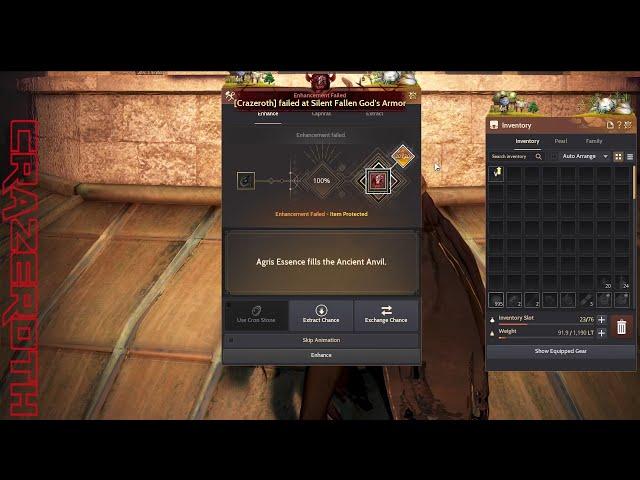 *UNLUCKY* Silent Fallen God's Armor Enhancement - 100% Agris Essence [20/20] - BDO-SEAxTH