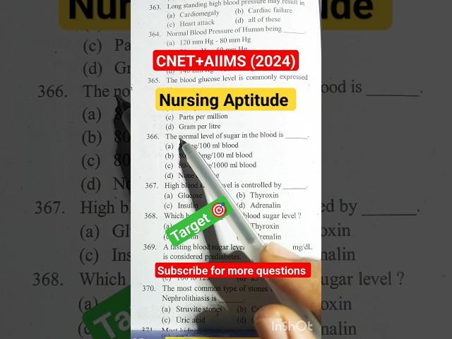 Nursing Aptitude Questions 2024।। #bscnursing #aiims #nursing_aptitude #kgmubscnursing #cnet #viral