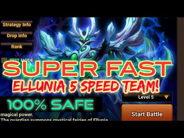 summoners war: ELLUNIA 5 super FAST and RELIABLE speed team! (Sanctuary of Dreaming Fairies)