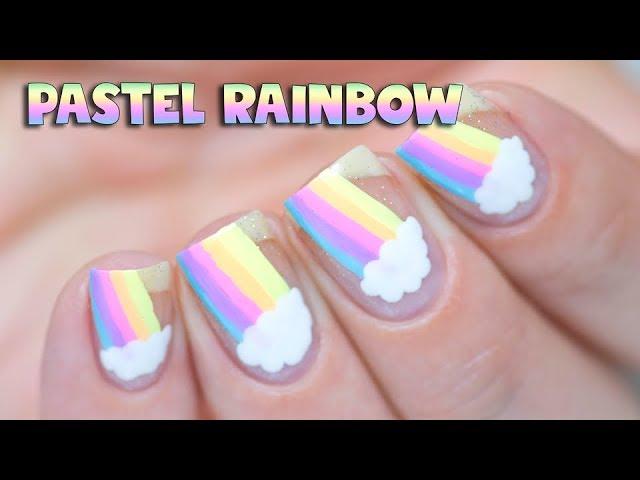 EASY PASTEL RAINBOW NAIL ART