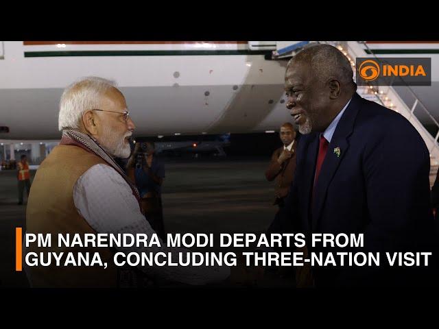 PM Modi departs from Guyana, concluding historic three-nation visit | DD India