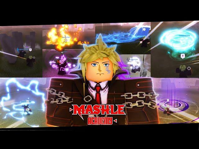 MASHLE ACADEMY EVERY MAGIC SHOWCASE AND PVP! (THATS IN SO FAR)| ROBLOX