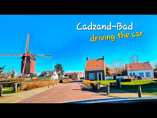 Driving the car to Cadzand-Bad    4K.