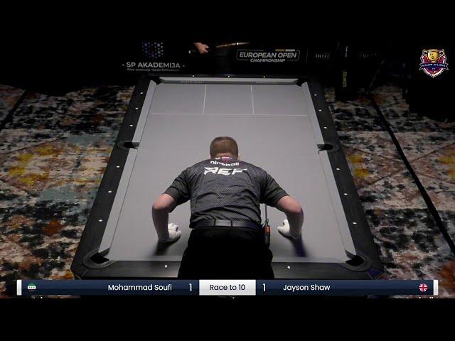 Jayson Shaw vs Mohammad Soufi | Race to 10 | European Open #kingdombilliardstv #9ballpool