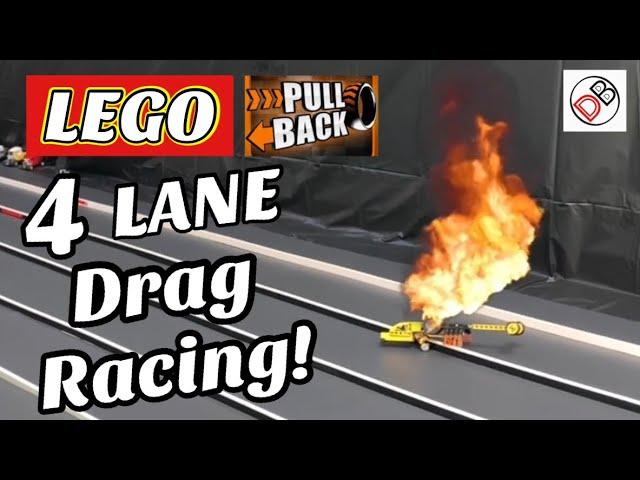 LEGO Drag Race PULL BACK DRAGSTER Wheelies Wrecks Music Vintage Technic Fast MOC Racing Rails