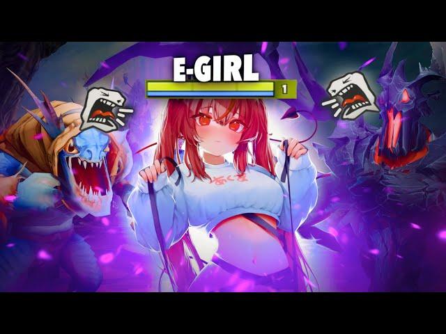 E-GIRL и ZXC тренер ТЕРПИТ ГУЛЕЙ доте 2