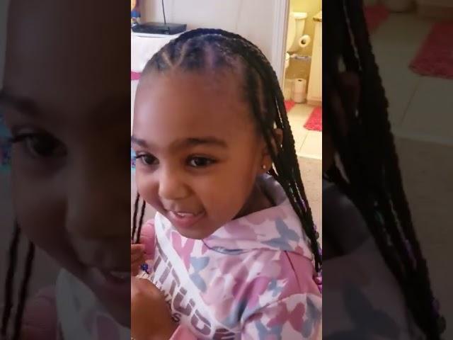 Kids Hairstyle | Cornrows in the Front w/ Braids and Beads #shorts  #shortvideo  #kidshairstyles
