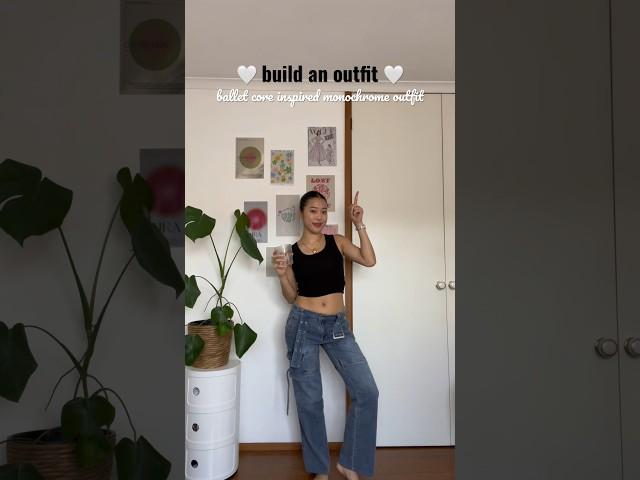 GRWM to build a ballet core aesthetic outfit 🩰 (but make it monochromatic) #fashion #grwm #shorts