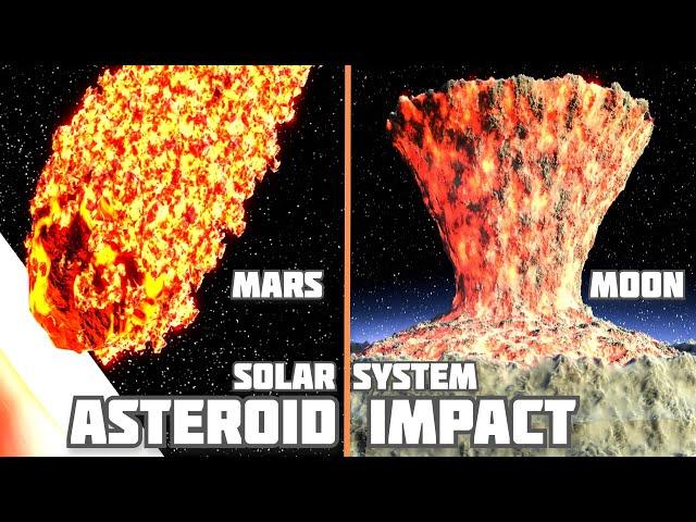 Solar System Asteroid impact craters Size Comparison ️