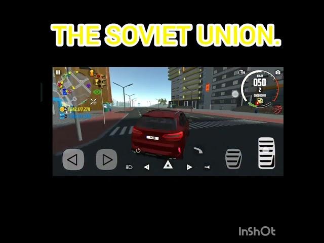 CAR WITH USSR LOGO AND ANTHEM.