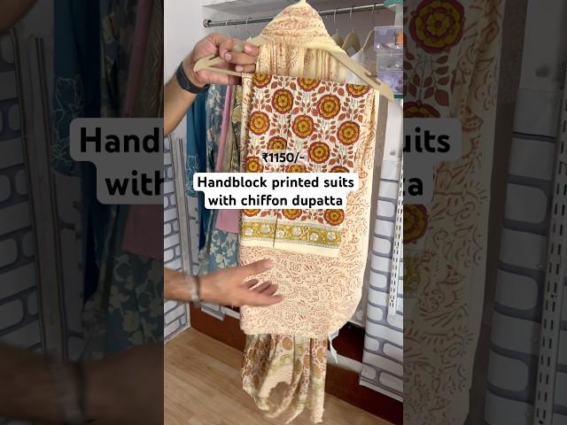 8529585858 Handblock printed cotton suits with pure chiffon dupatta #handblockprints #cotton #jaipur