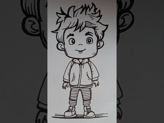 Cute Cartoon Boy Drawing ️#shorts#youtubeshorts#trending#viralshorts