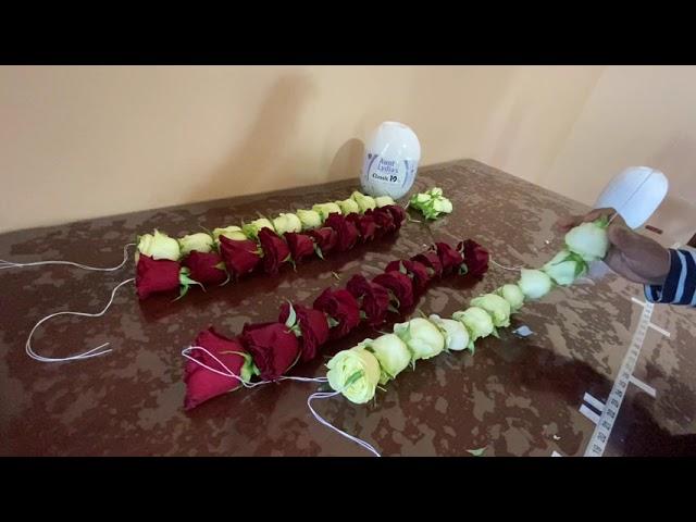 Easy rose flower mala/rose garland for god/DIY rose garland/how to string rose garland/poo malai