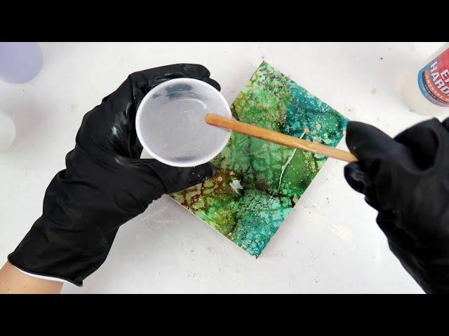 Sealing alcohol ink art with resin