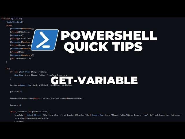 PowerShell Quick Tips : Get-Variable