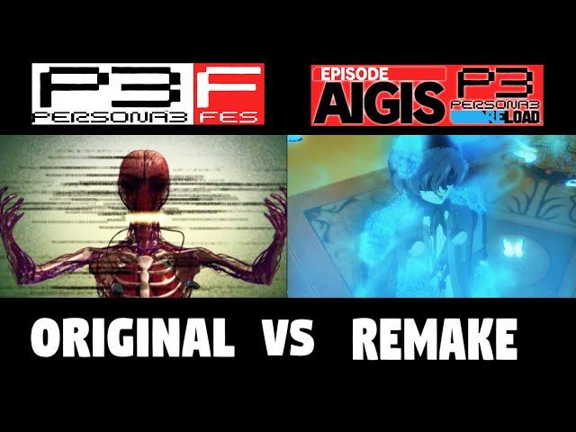 Shadow Protagonist Death Scene Original vs Remake - Persona 3 Reload The Answer Episode Aigis