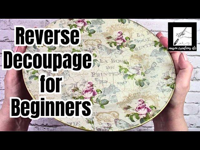 How to REVERSE DECOUPAGE on a Glass Plate for BEGINNERS – Step by Step Tutorial