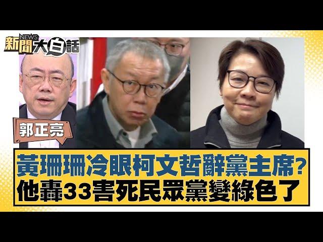 黃珊珊冷眼柯文哲辭黨主席？他轟33害死民眾黨變綠色了【新聞大白話】 20241220-9｜郭正亮 侯漢廷 陳揮文