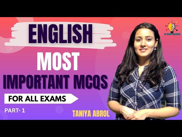 ENGLISH -  MOST IMPORTANT MCQS-1 II FOR ALL COMPETITIVE EXAMS