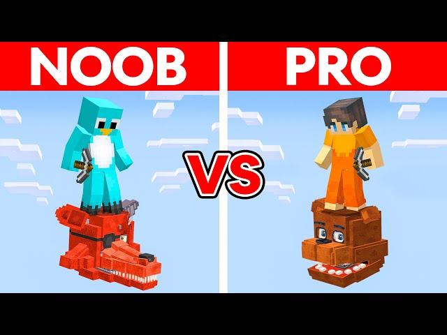 One FREDDY Block vs One FOXY Block Secure Base Build Challenge FNAF (Minecraft)