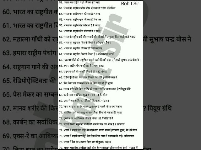 ||General knowledge by-Rohit Sir|| GK