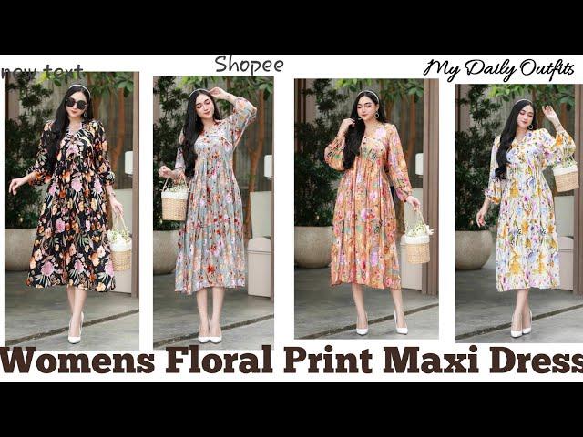 Womens Floral Print Maxi Dress // Daily Outfits #shorts #trend #outfits #shopee