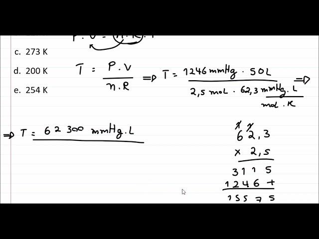 Como calcular a temperatura de um gás com a equação dos gases ideais.