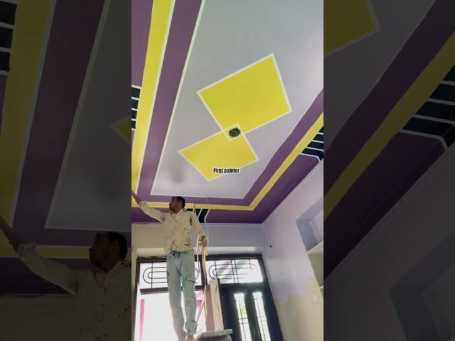 Masking tape ceiling design colour  #painting #homedecor #love #art #wallart #love ￼