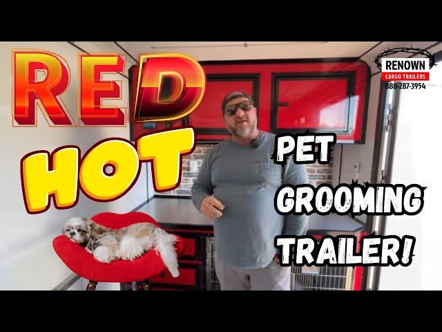 Inside our TURNKEY 7x14 Polycore Mobile Dog Grooming Trailer by Renown Cargo Trailers