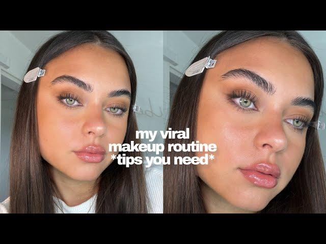 my viral clean girl makeup tutorial *hacks u need to know*