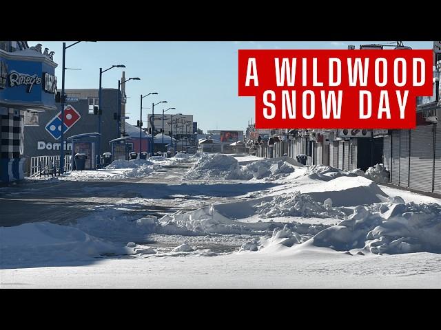 Sledding Down the Wildwood Boardwalk  - A Snow Day!