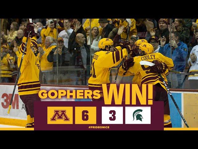 Highlights: #2 Gopher Men’s Hockey Downs #15 MSU on Hockey Day Minnesota