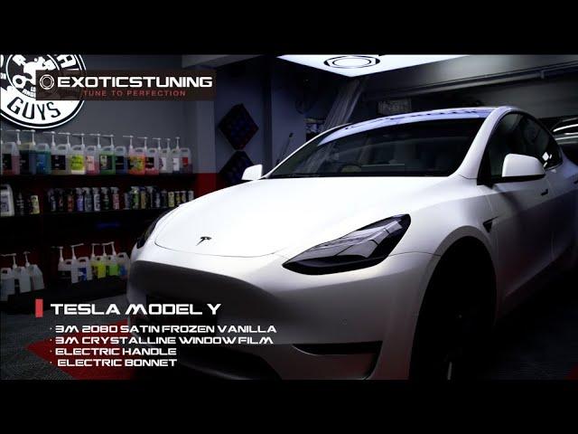 Tesla Model Y 3M Satin Frozen Vanilla Wrap