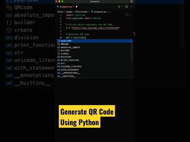 Generate QR Code using python #shorts #coding #programming