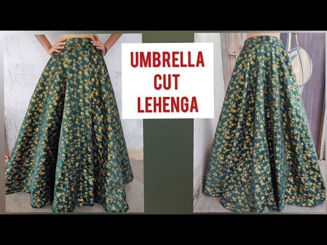 Umbrella cut lehenga | cutting and stitching full tutorial | easy and simple way