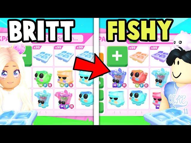 Opening 100 Ice Trays with FISHYBLOX in Adopt Me!