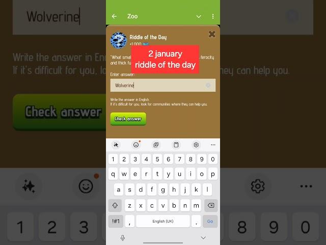 Zoo riddle of the day #telegram #airdrop #crypto