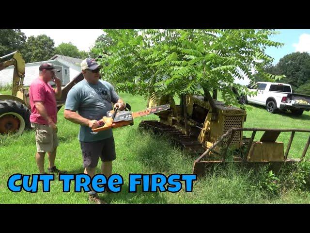 WILL IT START? ABANDONED DOZER WITH TREE