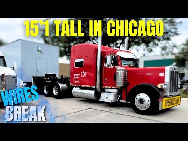 TRANSPORTING A 15’1 TALL GENSET THRU CHICAGO  !! WITH NY SUPER STRETCH RGN