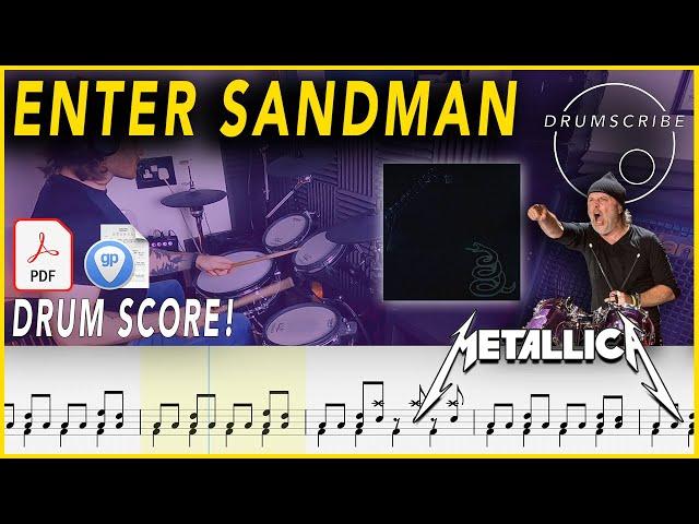 Enter Sandman - Metallica | Drum SCORE Sheet Music Play-Along | DRUMSCRIBE