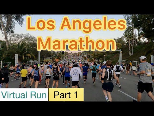 2022 Los Angeles Marathon (Part 1)｜Treadmill Running Scenery & Music (Virtual Run)