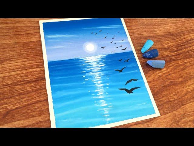 Easy Oil Pastel Ocean Painting for beginners | Oil Pastel Drawing