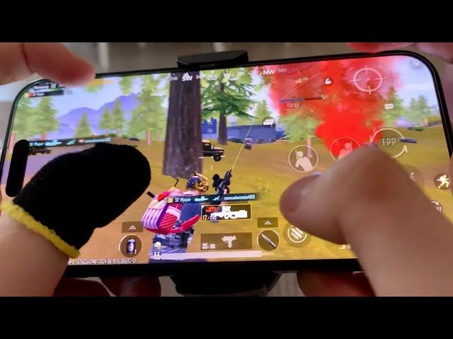 iPhone 15 Pro 4 FINGER GAMEPLAY PUBG Mobile NEW UPDATE 3.5 WINTER ️